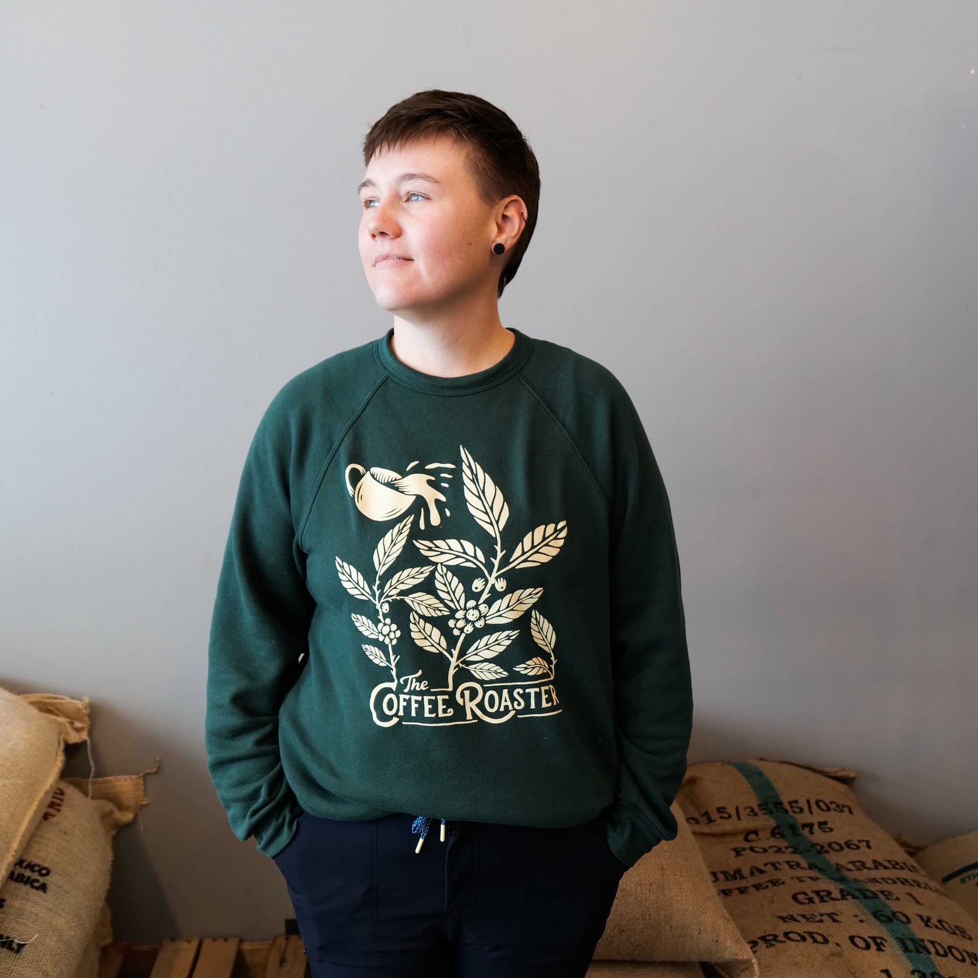 Coffee Plant Sweatshirt - Forest Green