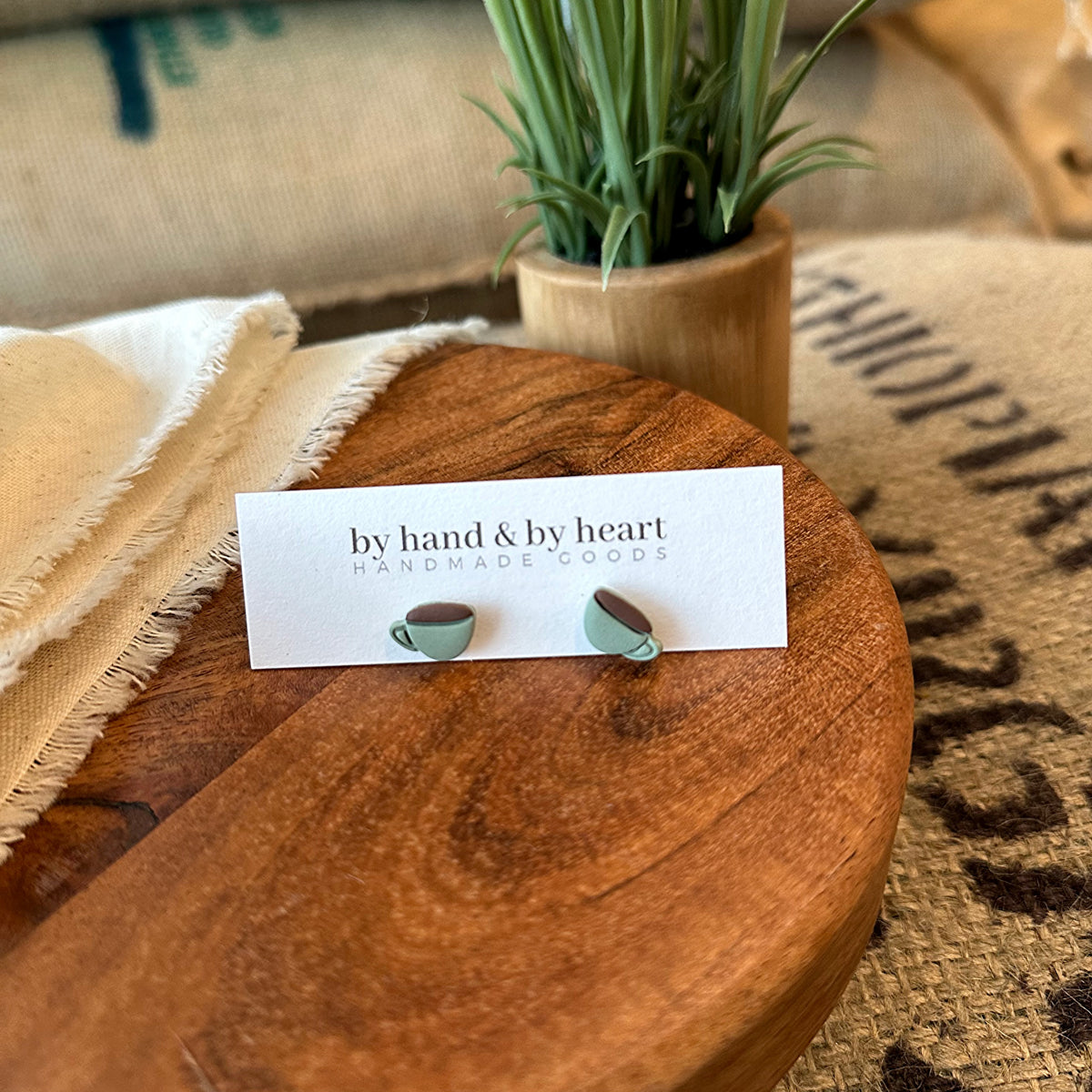 Mini Coffee Mug Stud Earrings