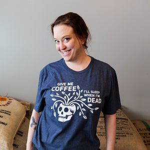Give Me Coffee T-Shirt - Heathered Navy