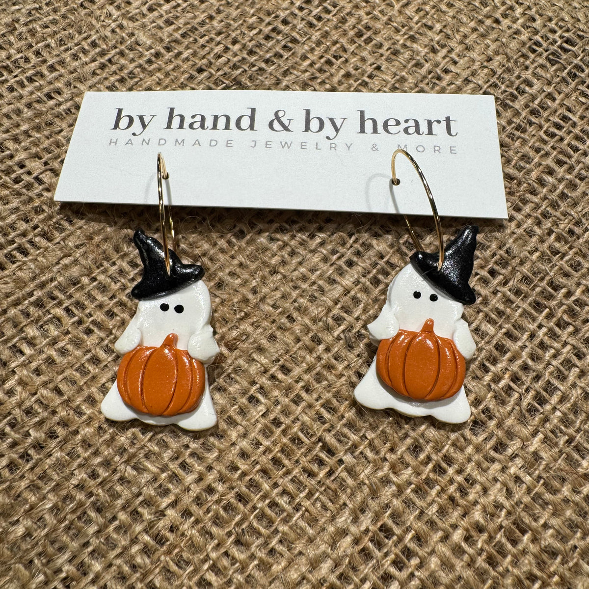 Ghosts w/ Pumpkins Dangle Earrings