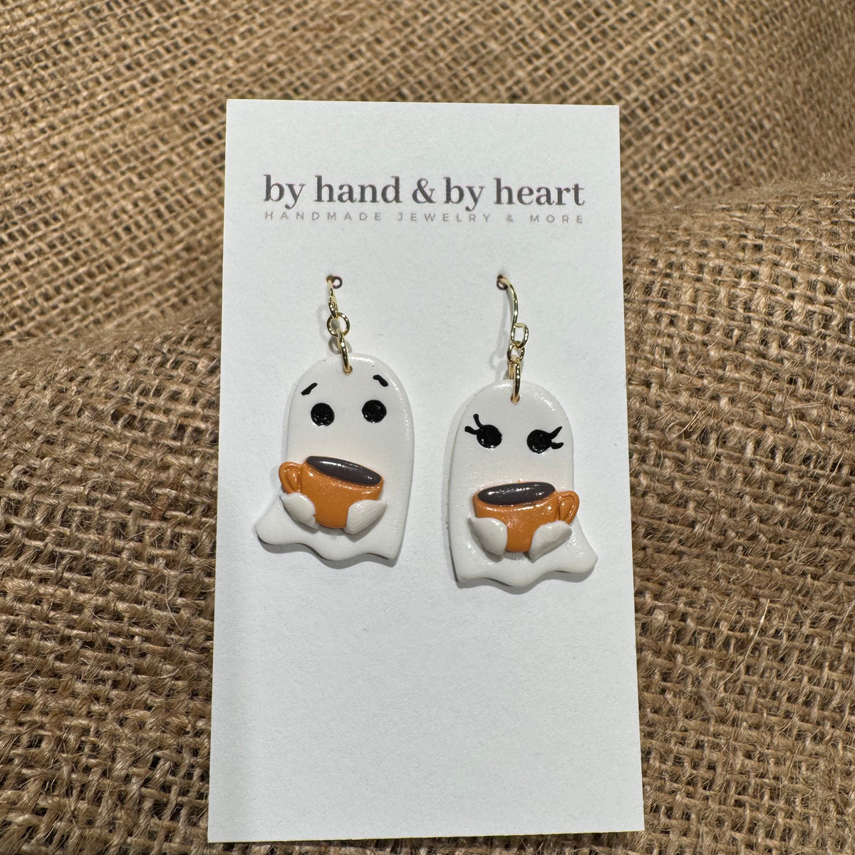 Ghosts w/ Coffee Dangle Earrings
