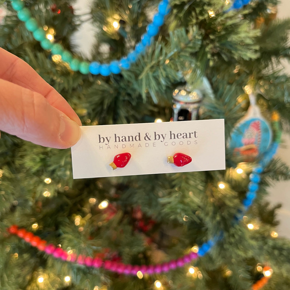 Mini Christmas Light Stud Earrings