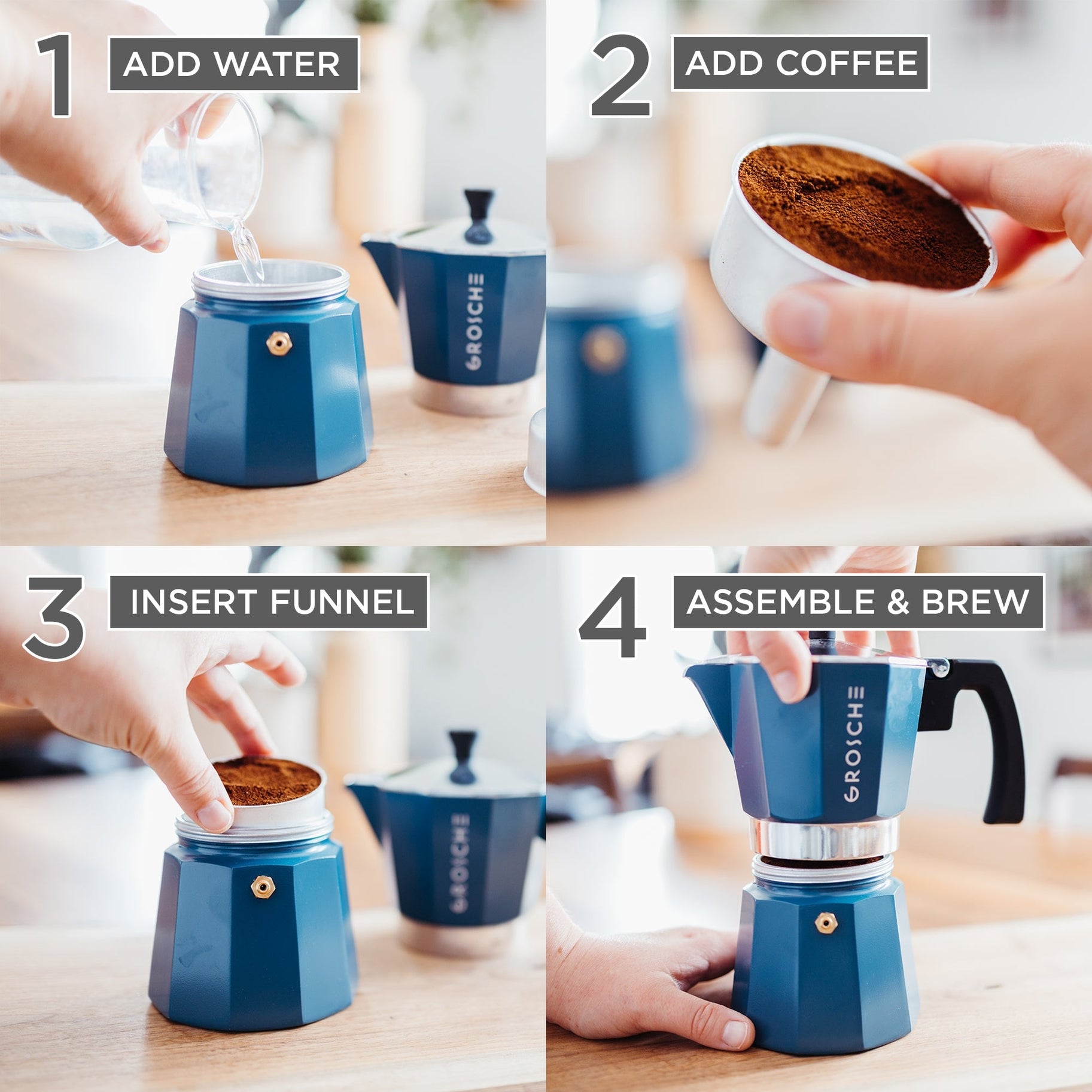 Stovetop Espresso Maker 9 Cup - Blue
