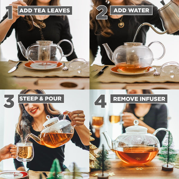 Smart Tea Maker Teapot Infuser Steeper Sits On Mug W/ Coaster For Loose  Leaf Tea